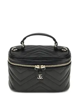 Gucci: Чёрная сумка  GG Marmont