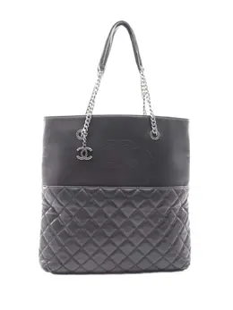 CHANEL Pre-Owned: Чёрная сумка-шоппер 