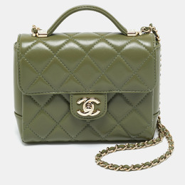 Chanel: Зелёная сумка на руку 