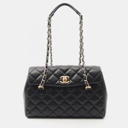 Chanel: Чёрная сумка-шоппер 
