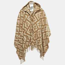 Fendi: Бежевый плащ  FF