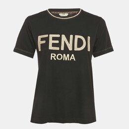 Fendi: Чёрная футболка 