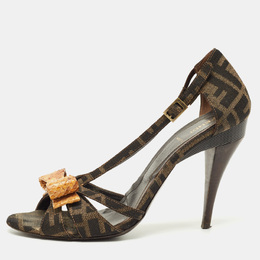 Fendi: Коричневые сандалии  Zucca