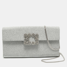 Roger Vivier: Серебристый клатч 