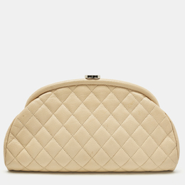 Chanel: Бежевый клатч 