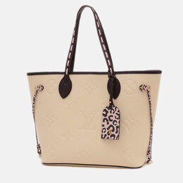 Louis Vuitton: Сумка-шоппер  Neverfull MM с животным принтом