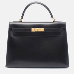Hermes: Чёрная сумка  Kelly 32