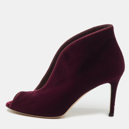 Gianvito Rossi: Бордовые ботинки  Vamp