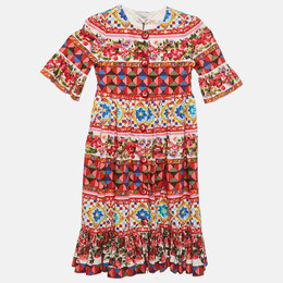 Dolce & Gabbana: Многоцветное платье  Carretto