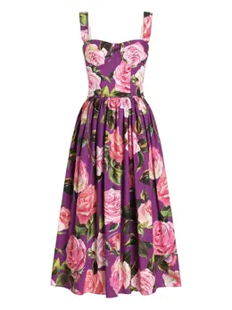 Dolce & Gabbana: Платье  Rose с принтом
