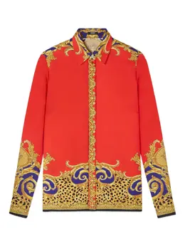 Versace: Шёлковая рубашка  Barocco