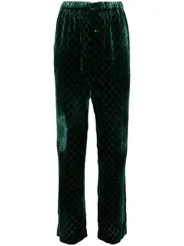 Gucci: Бархатные брюки  GG