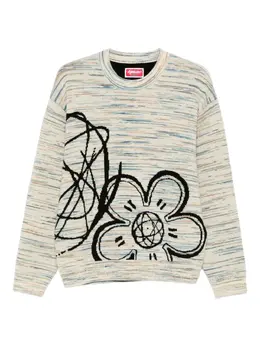 Kenzo: Белый свитер 