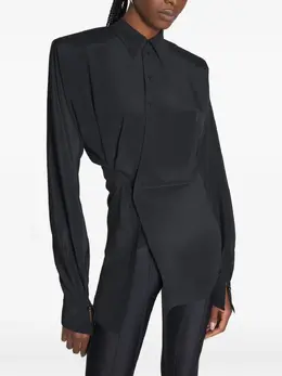 Mugler: Чёрная рубашка 