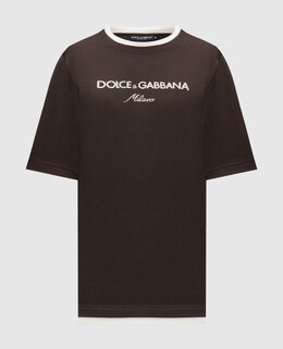 Dolce&Gabbana: Коричневая футболка 