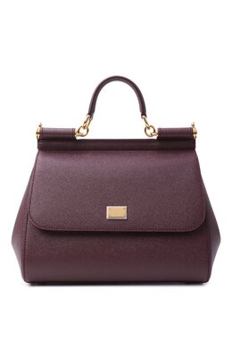 Dolce & Gabbana: Бордовая сумка  Sicily Large