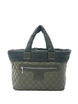 CHANEL Pre-Owned: Зелёная сумка-шоппер 