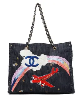 CHANEL Pre-Owned: Синяя сумка-шоппер 