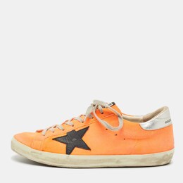 Golden Goose: Оранжевые кроссовки  Superstar