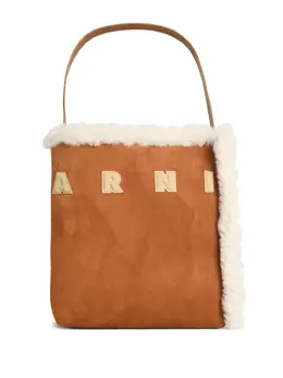 Marni: Коричневая сумка  Museo