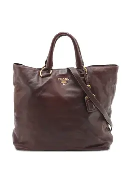 Prada Pre-Owned: Коричневая сумка-шоппер 