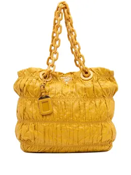 Prada Pre-Owned: Жёлтая сумка-шоппер 