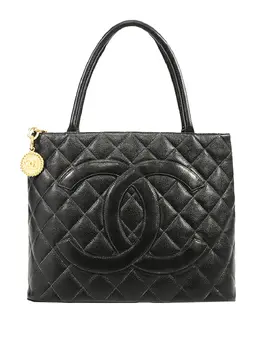 CHANEL Pre-Owned: Чёрная сумка-шоппер 