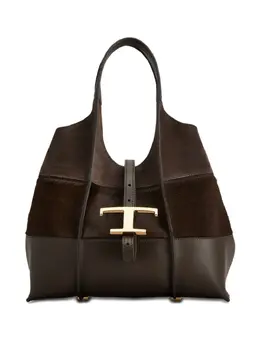 Tod's: Тёмная сумка-шоппер  T