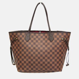 Louis Vuitton: Коричневая сумка-шоппер  Neverfull MM