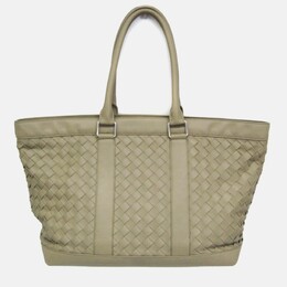 Bottega Veneta: Светлая сумка-шоппер  Intrecciato