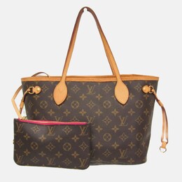 Louis Vuitton: Коричневая сумка-шоппер  Neverfull