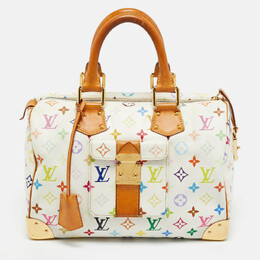 Louis Vuitton: Белая сумка  Speedy 30