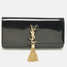 Saint Laurent Paris: Чёрный клатч  Monogram Kate