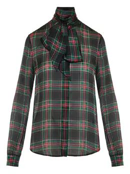 Saint Laurent: Блуза с бантом 