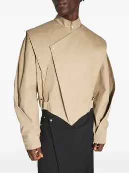 Mugler: Бежевая куртка 