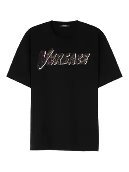 Versace: Чёрная футболка 