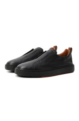 Santoni: Чёрные кеды  Cleanic