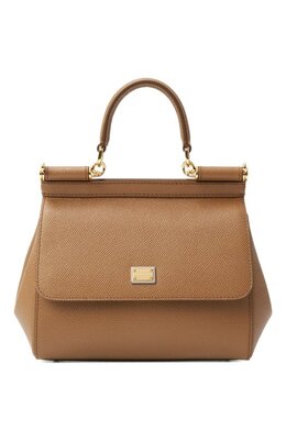 Dolce & Gabbana: Бежевая сумка  Sicily Medium