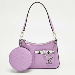 Louis Vuitton: Фиолетовая сумка  Épi