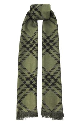 Burberry: Шарф цвета хаки 