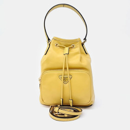 Prada: Жёлтая сумка-шоппер 
