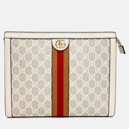 Gucci: Бежевый клатч  Ophidia