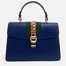 Gucci: Синяя сумка  Sylvie