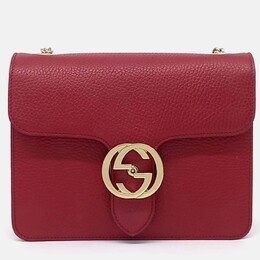 Gucci: Красная сумка через плечо  GG