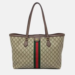 Gucci: Бежевая сумка-шоппер  Ophidia GG