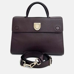 Dior: Бордовая сумка 