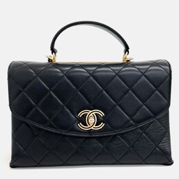 Chanel: Чёрная сумка-шоппер 