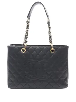 CHANEL Pre-Owned: Чёрная сумка-шоппер 