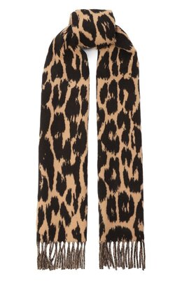 Lanvin: Шарф с леопардовым принтом 