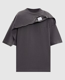 Vetements: Серая футболка 